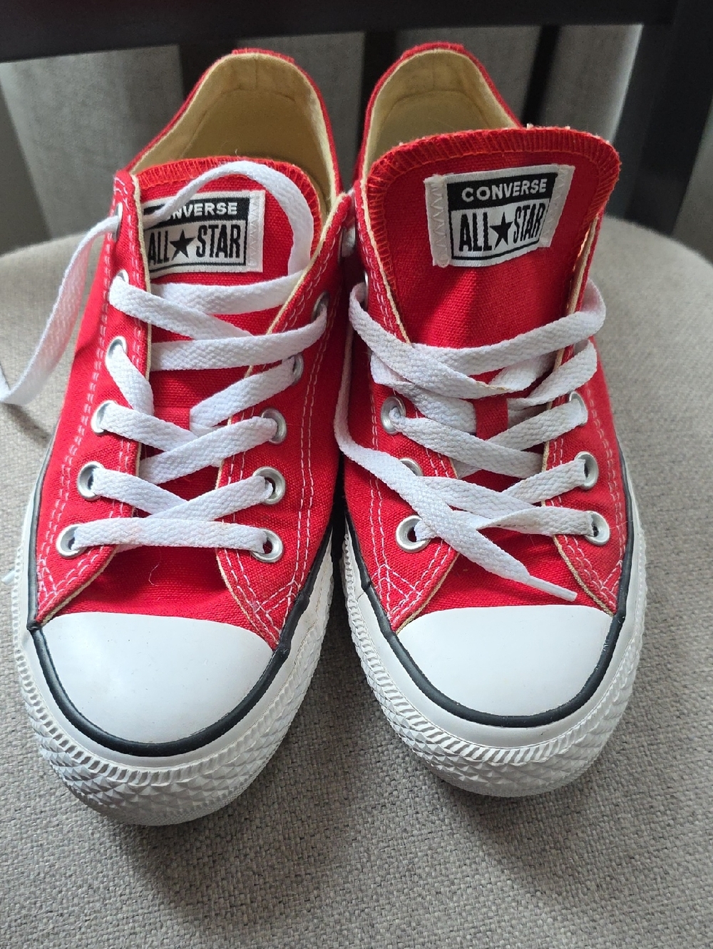 Converse Red Low Top Canvas Sneakers